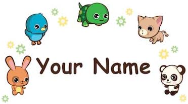 Oliver's Labels Premium Name Wall Decals - Matte Finish Personalized Wall Art for Kids' Rooms & Nurseries (Anime Animals) by Oliver%27s+Labels