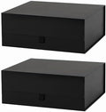 2 Pcs Black Gift Box Large 13.5x11.8x4.7 Inches, Black Gift Boxes for Presents with Magnetic Closure Lid, Luxury Gift Box Rectangle Collapsible Boxes for Gift Packaging by PLINJOY
