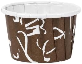 Restaurantware Panificio 1.6 Ounce Baking Cups 200 Pleated Cupcake Liners - Oven-Ready Freezable Brown And White Paper Muffin Cases Disposable Chocolate Wisp For Wedding Parties Baby Showers - Image 2