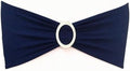 50 Pack Stretch Spandex Navy Blue Chair Sashes for Wedding Elastic Chairs Bows Bands with Slider Buckles Fitting Party Banquet Restaurant Events Baby Shower Decorations by SINSSOWL