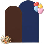 Navy Blue and Brown Arch Backdrop Cover 7.2 and 6FT Party Wedding Arch Covers Stretchy Backdrop Baby Shower Bridal Shower Birthday Navy Arch Cover Set of 2 Photo Background Spandex by LittleFunny