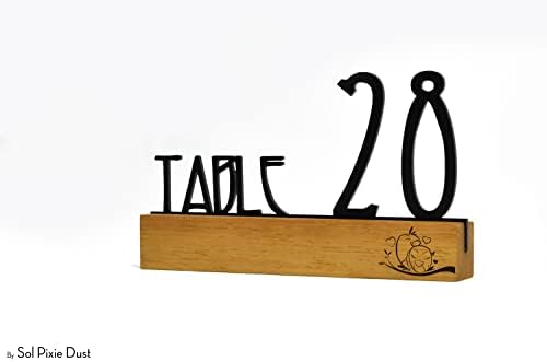 Modern Table Numbers Signs - Wood/Black Acrylic - Baby Shower - Bridal Shower - Wedding Table Numbers - Couple Custom Signs - Lovebirds - Image 3