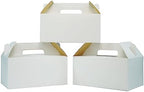 PandaPandaPPS 50 Pack White Food- Safe Paperboard Gable Boxes 8.25×5×4 inch by PandaPandaPPS