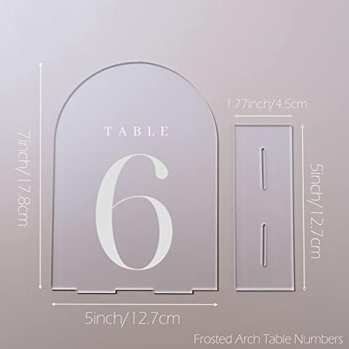 Frosted Arch Table Numbers 1-20 for Wedding, 20 Pack 5x7 Acrylic Signs With Holder, Perfect for Centerpiece Decoration - Image 7