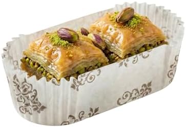 Restaurantware-Premium 3-inch Baking Cups, 1.4 oz: Regular-Ridged Elliptical Paper Baking Cups Perfect for Muffins, Cupcakes or Mini Snacks - Vintage Floral Design - Disposable - 200-CT by Restaurantware