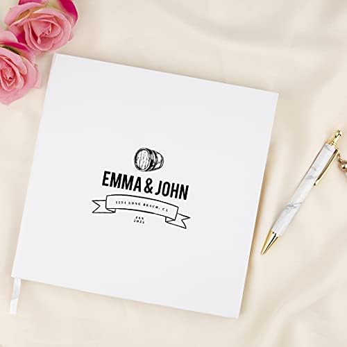 Andaz Press Personalized Wedding Guestbook with Gold Accents, Wine Barrel Design White Guest Sign in Guest Registry 120 Pages 8.5 X 8.5 Memories Book for DIY, Scrapbook, Photo Album - Image 2