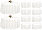 Showgeous 108 Inch Ivory Round Tablecloths, Polyester Table Covers by Showgeous