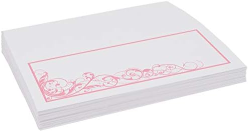 Scribble Vintage Swirl Place Cards, Pink, Set of 150, Pre-cut and Scored - Image 4