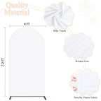 White Arch Cover 7.2FT Spandex Arch Backdrop Stand Cover Wedding Arches Fabric Backdrop Covers for Party Arched Stand Chiara Backdrops Arched Covers for Birthday Baby Shower Bridal Shower Decoration - Image 2