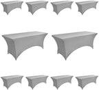 114 10-Pack 6ft Spandex Table Covers for Rectangle Standard Folding Tables - Wrinkle Resistant Stretch Tablecloths - Ultimate Fitted Table Protector for Parties, Banquet, and Wedding by Unknown