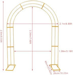 8.53Ft Golden Metal Wedding Arch Backdrop Stand With Base, Balloon Arch Stand Gold Backdrop Stand for Wedding Ceremony Bridal Baby Shower Photo Booth Party Decor (3-Layer Golden Wedding Arch) - Image 2