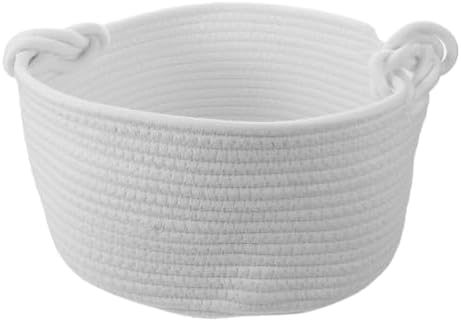OUNONA Woven Baby Shower Gift Basket: 14x11x6 Inch Cotton Rope Nursery Storage Basket with Handles - Diaper &Wipes Caddy Organizer for Newborn Infant Essentials by OUNONA