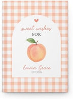 Personalized Peach Baby Shower Guest Book, Custom Sweet Little Peach on the Way Memory Keepsake, Advice and Wishes for Baby Journal, New Parents Gift, Hardcover Lined Writing Notebook for Registry - Image 5