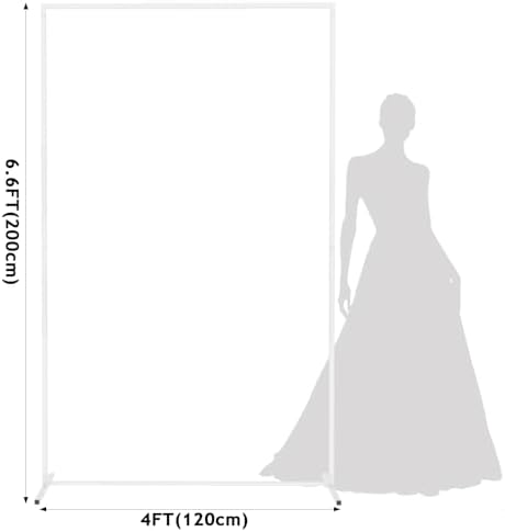 Asee'm 6.6FTx4FT White Wedding Arch Backdrop Stand Square Metal - Image 2