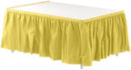 Exquisite Light Yellow Table Skirt 24 Pack - Disposable Plastic Table Skirts for Rectangle Tables 6ft 8ft & Round Tables - 29in x 14ft Self-Adhesive Strip - Birthday Wedding Gender Reveal Decor by Exquisite