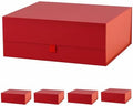 5 Pcs Large Gift Box 13.5x11.8x4.7 Inches, Red Gift Boxes for Presents with Magnetic Closure Lid, Luxury Gift Box Rectangle Collapsible Boxes for Gift Packaging by PLINJOY