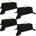 4 Pack Rectangle Tablecloth 90x132Inch Black Washable Polyester Table Cover for Wedding Dining Table Buffet Parties Banquet Decoration（Black） by JALANCY