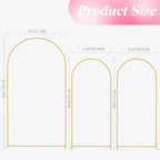 Wokceer Wedding Arch Backdrop Stand 7.2FT,6FT,6FT Gold Metal Arch Stand Set - Image 2