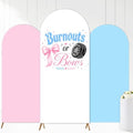 3PCS Burnouts or Bows Gender Reveal Decorations Arch Backdrop Cover 5ft 6ft Stretch Spandex Pink Blue Burnouts or Bows Backdrop for He or She Gender Reveal Baby Shower Party Supplies Photo Props by Tarndom