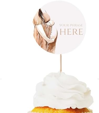 Set of 24 Custom Cupcake Toppers | Gender Reveal Cupcake Toppers | Party Cupcake Toppers | Party Decorations | Baby Shower Toppers | Congrats on Pregnancy by Handmade