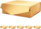PACKHOME 6 Large Gold Gift Boxes 13.5x9x4.1in with Magnetic Lids by PACKHOME