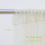 30×10ft Cream White Tulle Backdrop Curtain with Lights String for Parites, Sheer Photo Backdrop Curtains for Wedding Party Photography Background - Image 5