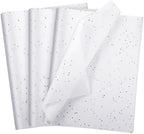 Teling 500 Sheets Tissue Paper for Gift, White Glitter, 14 x 20 Inch by Teling