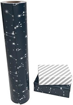 WRAPAHOLIC Reversible Wrapping Paper - 24 Inch X 100 Feet Jumbo Roll Navy and Silver Constellation Print with Metallic Foil Shine, Perfect for Birthday, Party, Baby Shower and More Occasions - Image 2