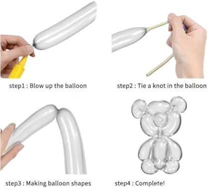 1200 Pcs Long Balloon Animal Making Kit 60 Inch Clear 260 Twisting Balloons for Party Decorations and Crafts - Image 3