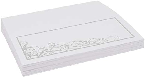 Scribble Vintage Swirl Place Cards, Silver, Set of 150, Pre-cut and Scored - Image 4