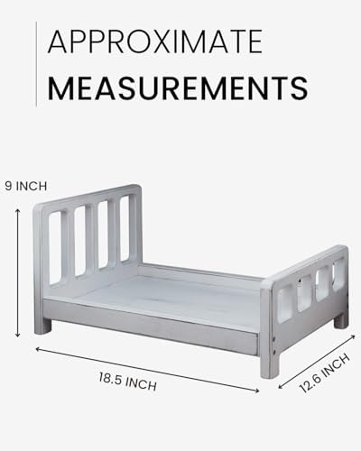 Newborn Photography Props Bed Prop White – Mini Wooden Baby Photography Bed for Newborn Photoshoots, Clean Classic Posing Prop for Studio or Home Sessions - Image 2
