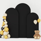 FOTSHARER Spandex Fitted Wedding Arch Cover Set of 3 Black Arch Covers Stretchy Backdrop 6FT 6.6FT 7.2FT Round Top Back drop Cover for Arches Stand Wedding Arch Cover Backdrop Fabric for Parties Decor - Image 6