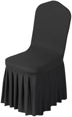 VEVOR Chair Covers, Polyester Spandex Chair Cover, Stretch Slipcovers for Wedding Party Dining Banquet Flat-Front Chair Covers (Black-d, 30PCS) by VEVOR
