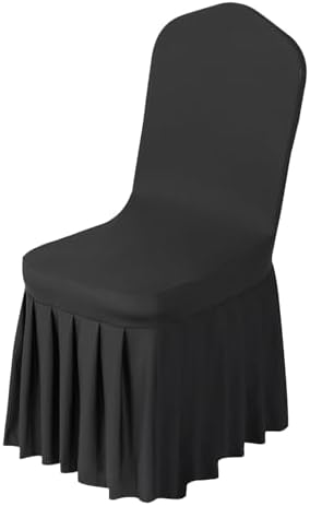 VEVOR Chair Covers, Polyester Spandex Chair Cover, Stretch Slipcovers for Wedding Party Dining Banquet Flat-Front Chair Covers (Black-d, 30PCS) by VEVOR