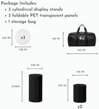 Buffet Risers for Party, Shape&Use 3PCS Round Black Cake Stands, Foldable Pedestal Dessert Table Risers for Wedding, Birthday, Anniversary Decor, 11.8in Dia. (15.7in H ×1 / 7.9in H ×2) with Storage Bag - Image 2