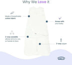 HALO 100% Cotton Sleepsack Swaddle, 3-Way Adjustable Wearable Blanket, TOG 1.5, Cream, Small, 3-6 Months - Image 4