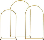 LANGXUN Gold Metal Arch Backdrop Stand Set, 7.2ft / 6.6ft / 6ft Balloon Arch Frame for Wedding Birthday Party Baby Shower Graduation Anniversary Decoration (6ft / 6.6ft / 7.2ft 3 pcs per Set) by LANGXUN