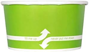 Karat [6oz - 1000 ct] Paper Ice Cream Cups for Hot/ Cold Food - Ideal for Ice Cream, Gelato, Yogurt and Snacks - Green by Karat