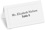 White Embossed Cover Stock Folded Place Cards, 100 Pack - Image 2
