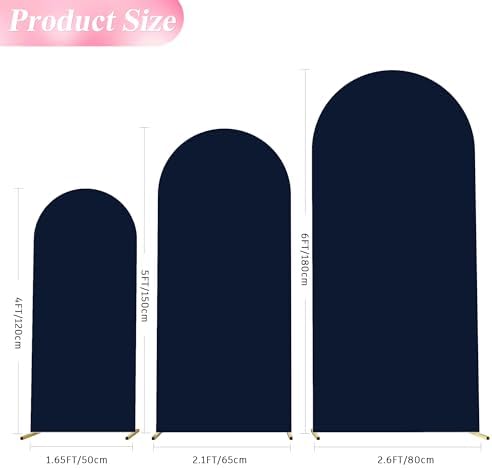 Wokceer Arch Backdrop Cover 6FT,5FT,4FT Navy Blue Arch Covers Stretchy - Image 2