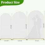Arch Backdrop Stand with Cover Set, 7.2FT,6.6FT,6FT Gold Metal Wedding Arch for Ceremony, Heavy Duty Balloon Arch Stand with White Spandex Cover for Birthday Party, Baby Shower, Graduation - Image 3