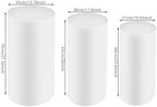 3PCS White Cylinder Pedestal Stands for Party Round Metal Pedestal Display Stands Dessert Table Decoration Pillars Cake Pedestal Plant Stands for Party Birthday Wedding Props - Image 5