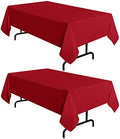 sancua 2 Pack Red Tablecloths 60x120 Inch for 8 Feet Rectangle Tables by sancua
