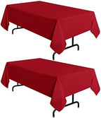 sancua 2 Pack Red Tablecloths 60x120 Inch for 8 Feet Rectangle Tables by sancua