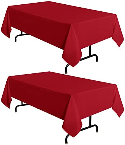 sancua 2 Pack Red Tablecloths 60x120 Inch for 8 Feet Rectangle Tables by sancua