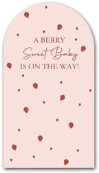 A Berry Sweet Baby is on The Way Theme Arched Backdrop Covers Pink Stretchy Arch Stand Cover for Baby Shower Girls Birthday Party Decoration Props (No Stand!) by Iydamc