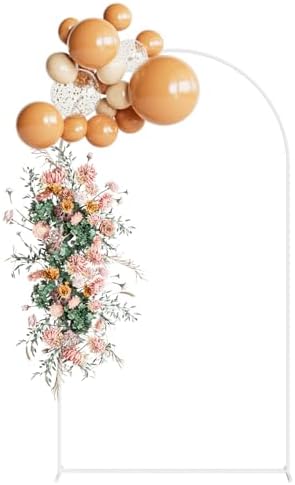 Wedding Arch, Metal Arch Backdrop Stand, Garden Arch, White, 7.2FT by AEPOALUA