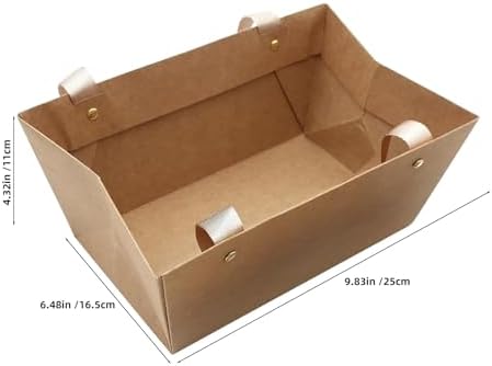 WRITWAA 10pcs Empty Baskets Kraft Basket Bulk with Handles 9.8x6.5x4.3 Easy to Fill for Wedding Party Graduation Birthday Baby Shower Thanksgiving Christmas Brown - Image 2