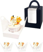 Bakepacker Auto-pop up Cupcake Boxes With Window, Black, 200 Count - Image 2