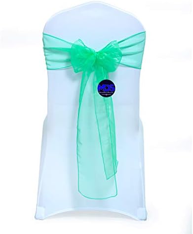 MDS Pack of 100 Organza Chair Sashes for Wedding & Event Décor – Mint by MDS